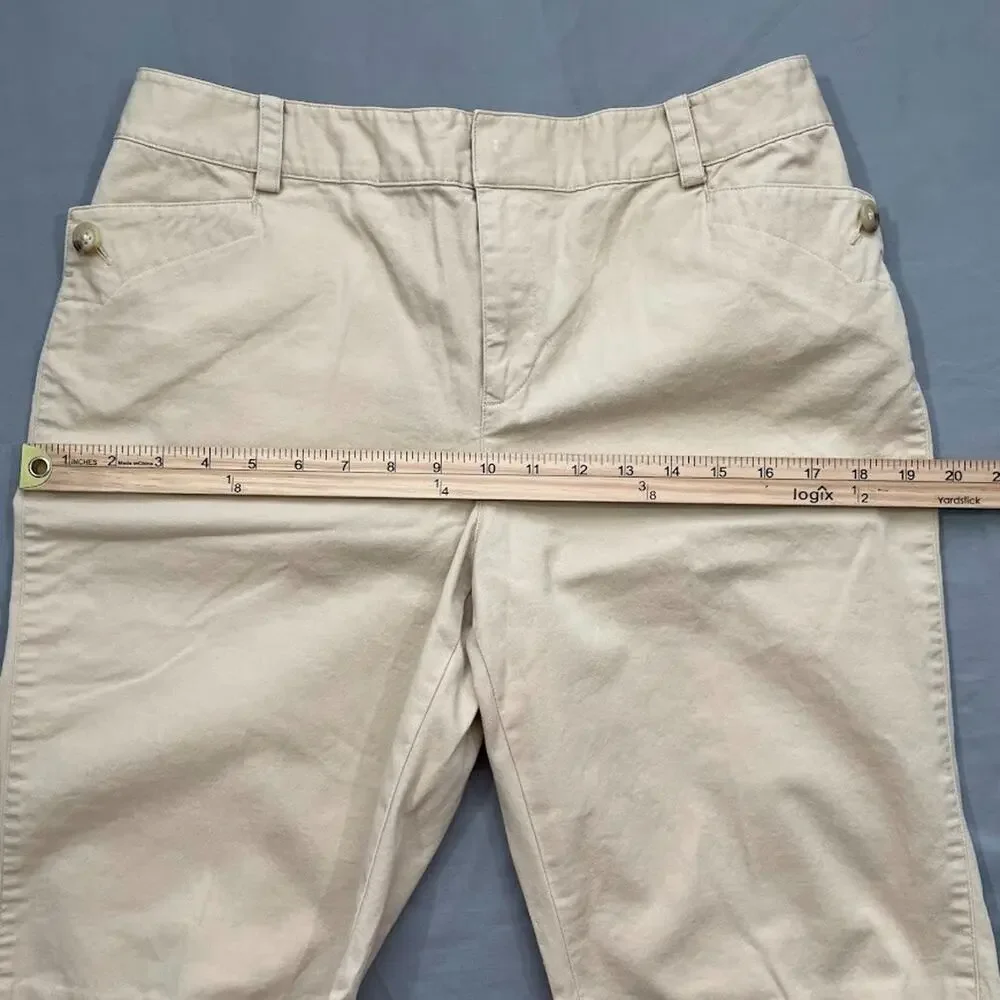 Lauren Ralph Lauren Size 8 Petite Khaki Chinos Skimmers Bermuda Shorts Casual